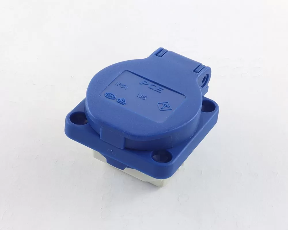 Розетка встраиваемая 16А/220V PCE (фланец 50х50)